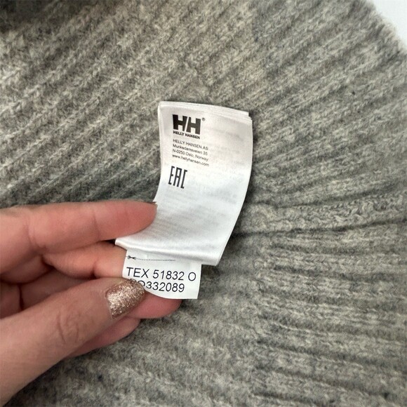 Helly Hansen Marka Wool 1/2 zip Pullover Sweater Grey Rib Knit, Small - Picture 11 of 11